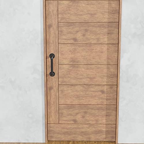 12 Matte preta porta de tração da porta, garra industrial e barra de toalhas, conjunto de 2