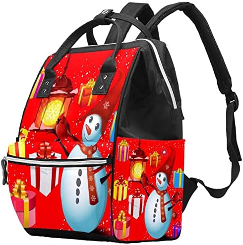 Mochila de viagem Guerotkr, bolsas de fraldas, bolsa de fraldas de mochila, padrão de neve de pássaro vermelho de Natal