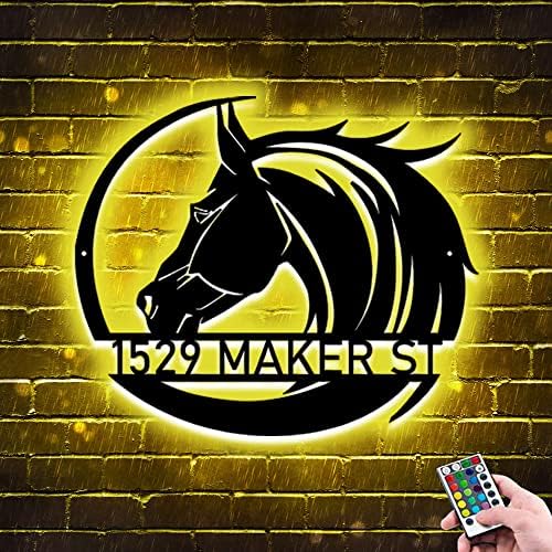 Sweetjeccu personalizado a cavalo noturno animal 3d ilusão lâmpada de ilusão 16 Mudança de cor com timer de controle remoto,