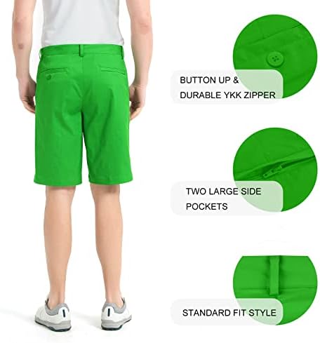 Shorts de golfe masculinos de Lesmart alongaram o desempenho de desempenho Tech de ajuste rápido rápido das bermudas shorts