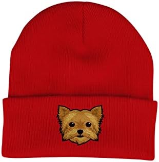 Roupas arrumadas Bang Yorkshire Terrier Beanie Knit Chapéu - Amantes de cães Presentes para mulheres - Chapéus de inverno