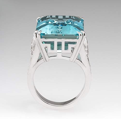 2023 Novas tendências Blue Ring Ring Geométrico Lady Retangle Jóias Ringos de Moda Rings Resina Anéis