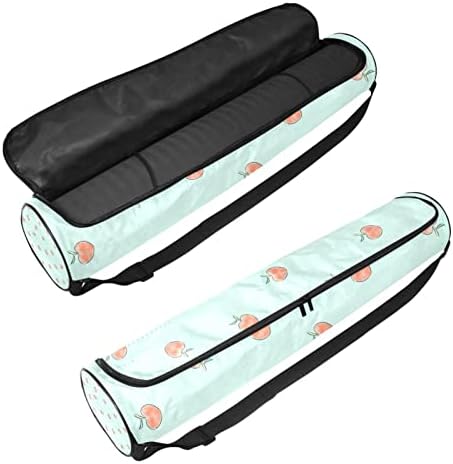 Loving Peach Yoga Mat Bags Full-Zip Yoga Carry Bag for Mulher Men, Exercício portador de tapete de ioga com cinta ajustável