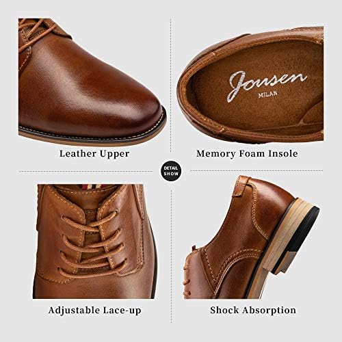 Jousen Men's Dress Shoes de couro clássico masculino formal oxfords retro derby oxford