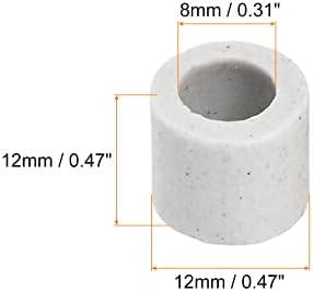 Tubos de cerâmica isolados de fiação do tubo de cerâmica de cerâmica [para proteção de isolamento de calor de cabo de cabo] - 8mm DIA/10 PCs