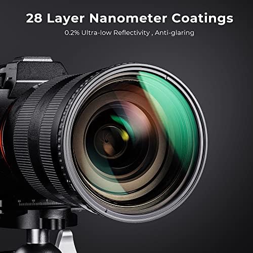 K&F Concept 52mm Variável ND Filtro ND2-ND32 Filtro de lente da câmera No X Filtro de densidade neutra Cross HD com