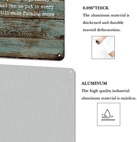 Citação de metal sinal com frase foda definição de madeira grão de madeira engraçado signo de alumínio vintage para