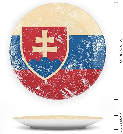 Retro eslováquia bandeira osso porcelana placa decorativa redonda Placas de cerâmica artesanato com exibição Decoração de jantar