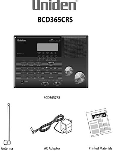 UNIDEN BC365CRS 500 CLOCO/FM Scanner de rádio com alerta de clima e BC355N 800 MHz Base de 300 canais/Scanner móvel, Captura de RF de