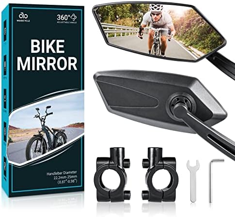 Espelho de bicicleta 1 par, espelhos de bicicleta Magicycle espelhos para a vista traseira do guidão, espelhos de bicicleta eletrônica, espelhos de bicicleta rotatáveis ​​ajustáveis ​​em 360 graus para guidão, espelhos laterais de bicicleta de vidro HD de grande angular ampla