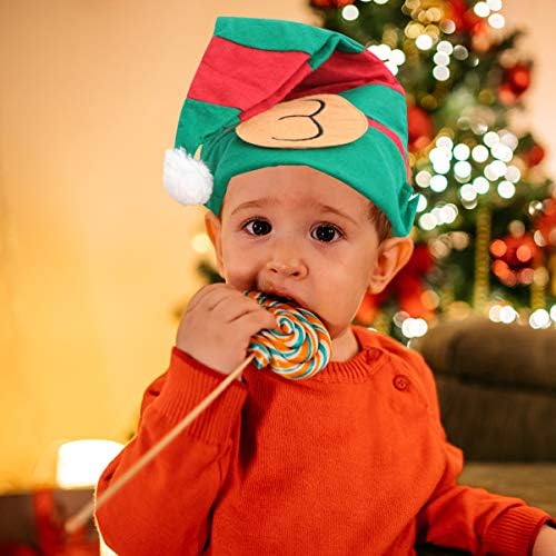 Tendycoco Kids Papai Noel Costume de Natal Elf Hat Felt Natal Papai Noel Hat Funnic Christmas Dress Up Tenente Fotos de Festas Fotos