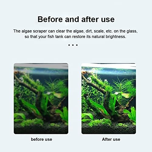 Swetor Algas Rascador para aquário de vidro, raspador de barbear de aquário com 10 lâminas substituíveis, ferramentas de limpeza de
