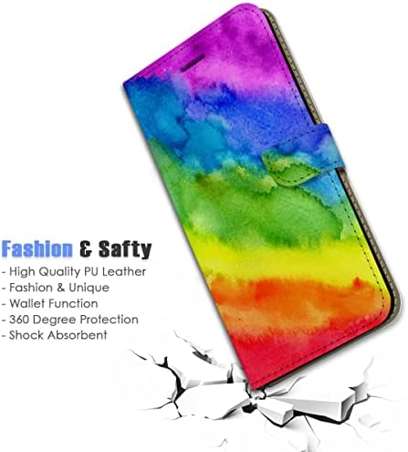Para iPhone 14 Pro Max, capa de capa de carteira de flip de flip, A22018 Rainbow Gay Pride 22018