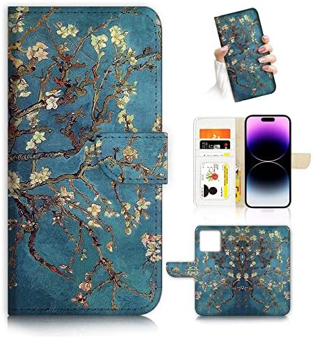 Ajourtek para iPhone 14 Pro, Art projetado Flip Wallet Cover Case Vincent Van Gogh Pintura Proteção de Corpo Full AD004