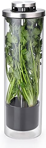 Juxyes Glass Fresh Herb Becoeper Saver Asparagus Recurther POD, recipiente de erva de Herb Recipiente de ervas frescas para