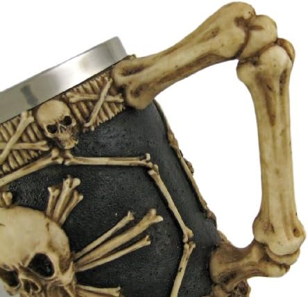 Coisas2die4 Esqueleto humano Skull Halloween Kitchen Caneca Copo com alça de osso