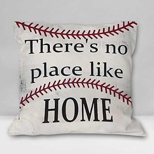 Baseball de Burosev Não há lugar como citação em casa Capa de travesseiro de arremesso macio, travesseiro decorativo de beisebol,