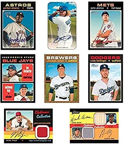 2020 Topps Heritage Baseball Factory Seled Hobby MLB Box em Classic 1971 Design 24 pacotes 9 cartões por pacote. Veja a foto para obter ótimos sucessos possíveis para serem uma caixa quente com uma placa cromada em cada pacote incríveis hits. Possível real os autógrafos também bônus 3 cartõ