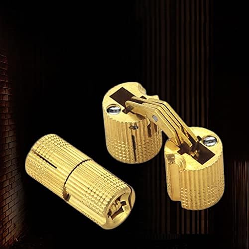 Zldxdp 4 pcs barris dobradiças de móveis escondidos dobradiças de 10 mm 180 ° ângulo de abertura de bronze dobradiças para móveis de jóias diy