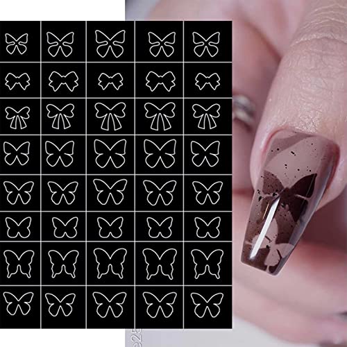 6 lençóis FLORE FLOR Butterfly unhas estêncil de unha adesivos de arte decalques auto-adesivos pegatinas para uñas coração tize