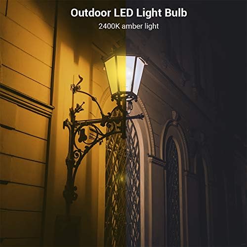 Lâmpadas externas LED de lâmpadas de lâmpadas de lâmpadas de Dewenwils, pacote de 8, incluindo lâmpada brilhante 2700K/9W/E26 Base/500lm
