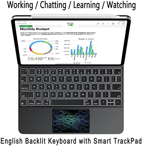 Eampang Magic Trackpad Caixa de teclado para iPad x 10 10th 10,9 polegadas 2022, estojo magnético fino e leve com teclado