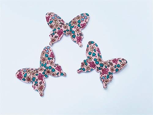 Utini boutique 50pcs moda moda fofa estampa floral peças de decoração de borboleta floral para gancho de cabelo clipes