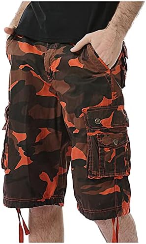 Shorts de camuflagem homens 3/4 ajuste solto abaixo do joelho Capri Cargo curto de vários bolsos versáteis shorts