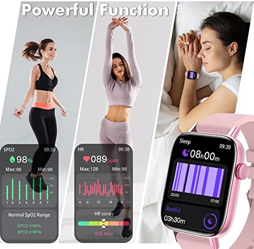 Bybukckr Smart Watch for Women, rastreador de fitness de 1,69 SmartWatch para telefones Android iOS com pressão cardíaca de pressão