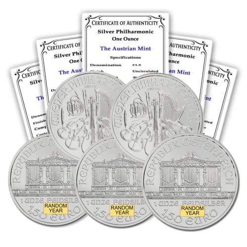 2008 - lote atual de 1 oz moedas de prata austríaca Viena Brilhante, sem circulação com certificados de autenticidade 1,50 € Estado