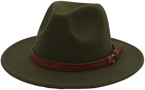 Faringoto Fedora Hats para homens homens larga larga mulher sólida Hats Band Belt Classic