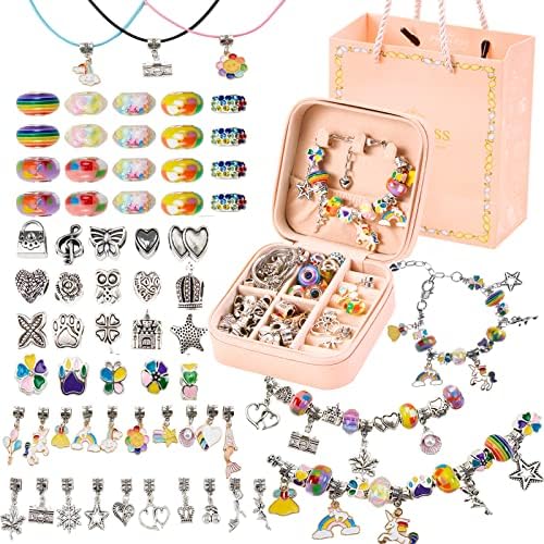 Kit de jóias de pulseira acbxm para meninas 8-12 5-7 Kit de jóias de charme de miçangas adolescentes de diy