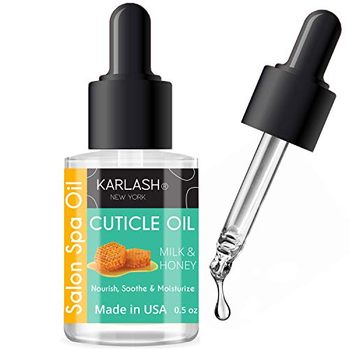 Karlash Salon Spa Premium Cutticle Oil Leite e mel - Cura cutículas rachadas e rígidas secas. Tratamento enriquecido com vitamina E. Nutrir e hidratar as unhas. 0,5 oz