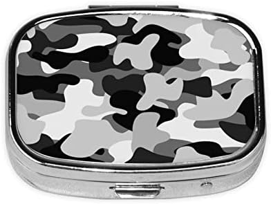 Caixa de comprimidos de camuflagem branca preta Cinzenta 2 Cague de comprimidos de compartimento de compartimento Organizador