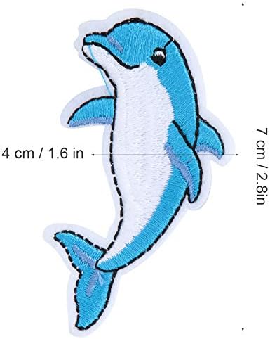 Topincn 20pcs ferro em remendos bordados manchas golfinhos costuram em manchas apliques bordados de crachá para roupas