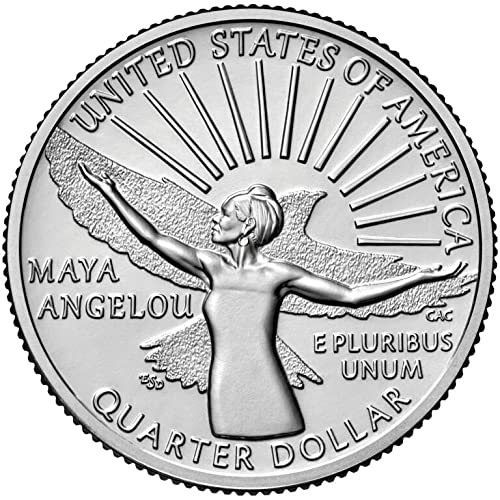 2022 D Banco de 40 - Maya Angelou, American Mulher Quarter Series não circulado
