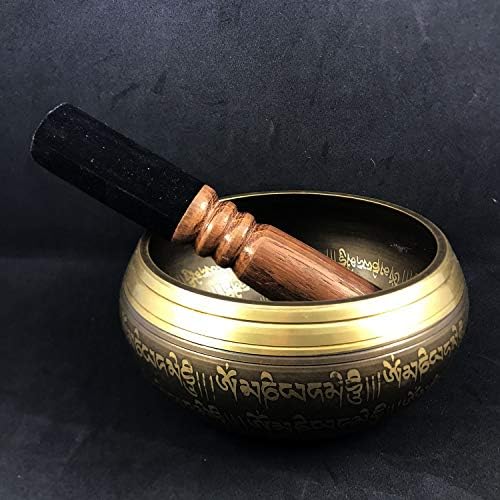 Uxzdx Cujux Buddhism Singing Bowls Meditative Tibetan Singing Bowl com Malletmat para Meditação Yoga Buddhism Gifts Decor Home