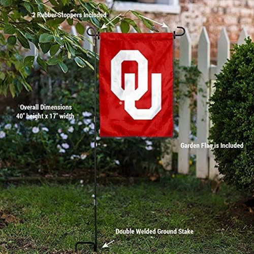 Oklahoma Sooners Bandeira do jardim e bandeira do suporte do poste