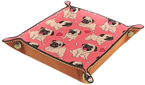 Lyetny Clever Pink Pug Dog Organizador de animais Bandeja caixa de armazenamento CABELA CATDY CATDY RESPONSELHA BAVELA DE MONTAGEM