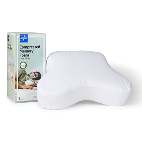 Travesseiro Medline CPAP, Almofadas CPAP de espuma de memória para dormentes laterais, impede vazamentos de CPAP e pontos de pressão, travesseiro de contorno, tampa lavável