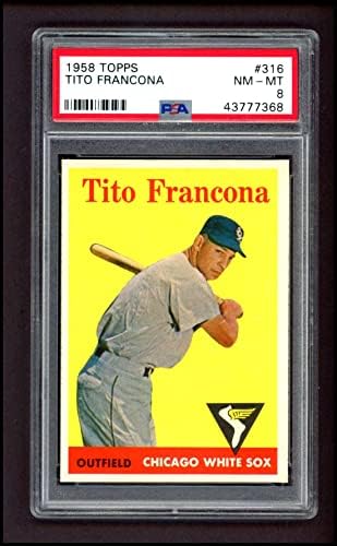 1958 Topps 316 Tito Francona Chicago White Sox PSA PSA 8.00 White Sox