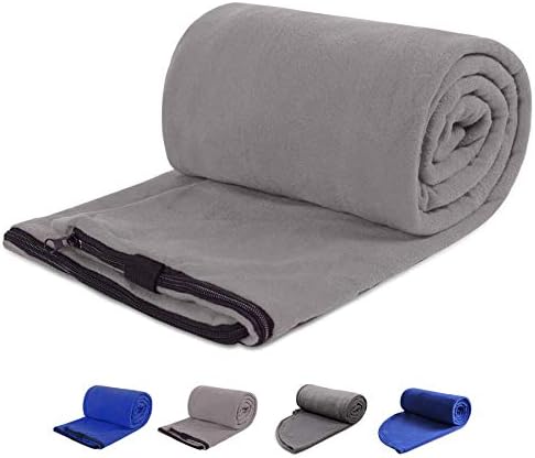 Liner de saco de dormir com lã de Redcamp para adultos em clima quente ou frio, com zíper de tamanho completo de 75