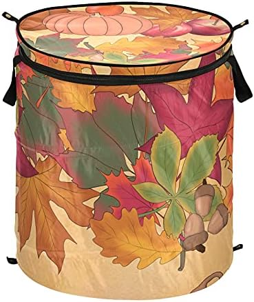 Cenas de outono de outono Poupe a lavanderia cesto de lavanderia com zíper cesta de lavanderia dobrável com alças Organizador