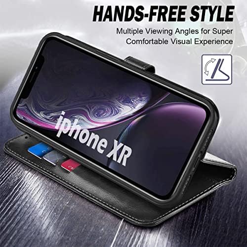 Kuxnguyi Wallet Case para iPhone XR, capa Folio Flip com titulares de cartões de kickstand forte, capa protetora de suporte