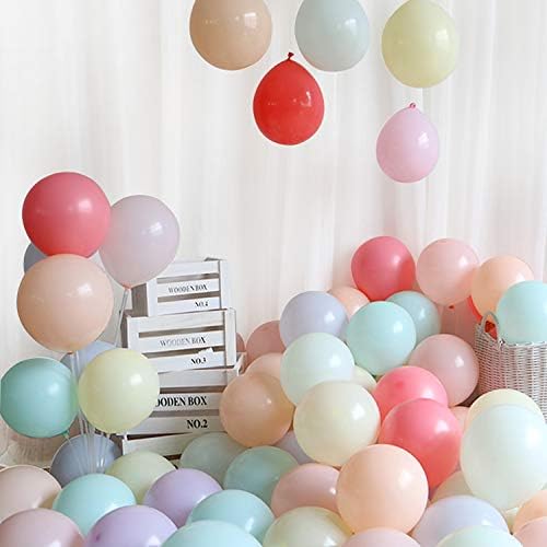 100 PCs Balões de látex pastel de 12 polegadas grandes grandes Macaron Candy Candy Colorido Rainbow Relunado 10 cores Biodegradable Bulk Helium Gas ou Ar Inflado para Crianças De decorações de festa de aniversário FAVORES FAVORES
