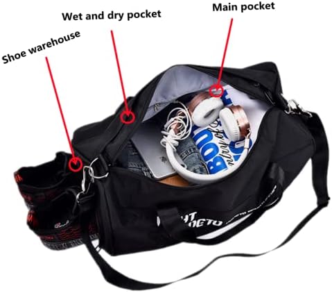 Bolsas de ginástica Sutmdo para homens e mulheres, bagagem leve, mochila esportiva com sapatos e compartimentos úmidos, mochila para treino escolar ou fim de semana de viagem noturna