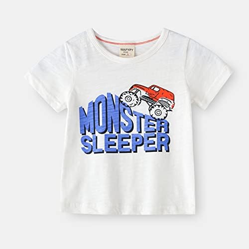 Toddler meninos meninos desenhos animados impressões de moda Tops T-shirt para crianças roupas fora de roupa casual