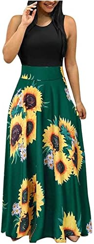 Mulheres estampas florais de manga curta maxi vestido casual slim alta cintura casual maxi vestidos férias vestido