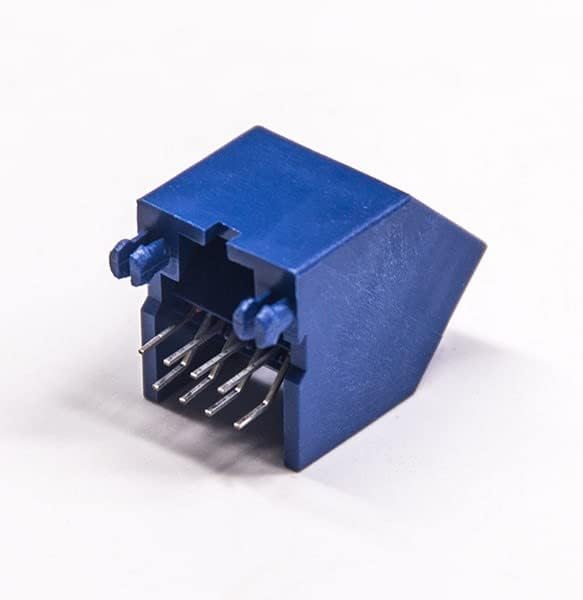 GXMRHWY 30PCS Angulado RJ45 Socket Plástico azul escuro sem tipo de dip de LED Conector Ethernet Nonmield