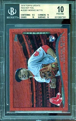 Mookie Betts Rookie Card 2014 Topps Update Red Hot Foil